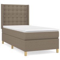 Produktbild för Ramsäng med madrass taupe 90x190 cm tyg