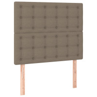Produktbild för Ramsäng med madrass taupe 90x190 cm tyg