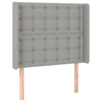Produktbild för Ramsäng med madrass ljusgrå 90x200 cm tyg