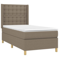 Produktbild för Ramsäng med madrass taupe 90x200 cm tyg