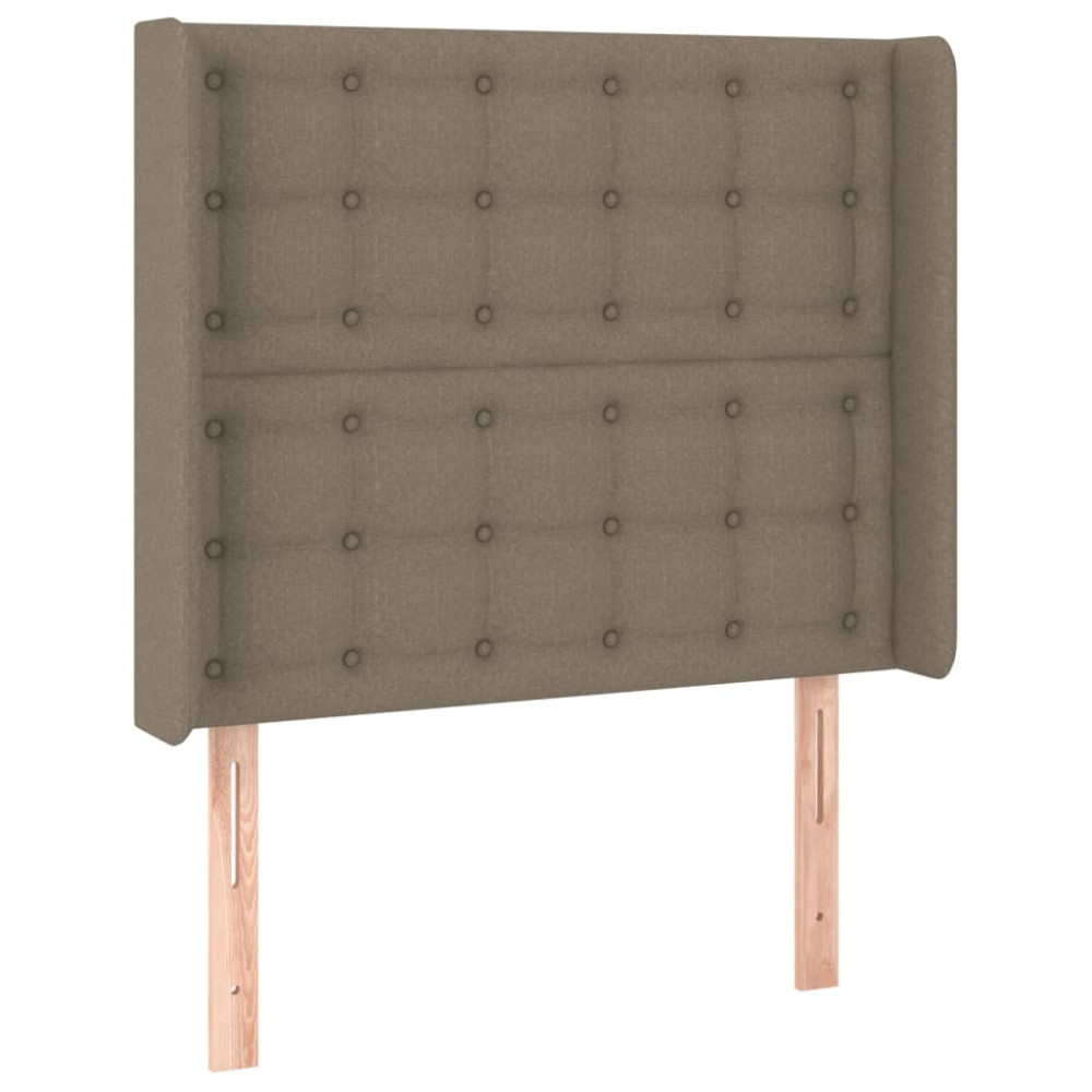 Produktbild för Ramsäng med madrass taupe 90x200 cm tyg
