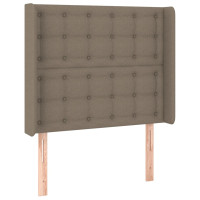 Produktbild för Ramsäng med madrass taupe 90x200 cm tyg