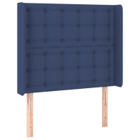 Produktbild för Ramsäng med madrass blå 100x200 cm tyg