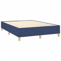 Produktbild för Ramsäng med madrass blå 140x190 cm tyg