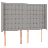 Produktbild för Ramsäng med madrass ljusgrå 140x200 cm tyg