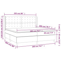 Produktbild för Ramsäng med madrass gräddvit 200x200 cm tyg