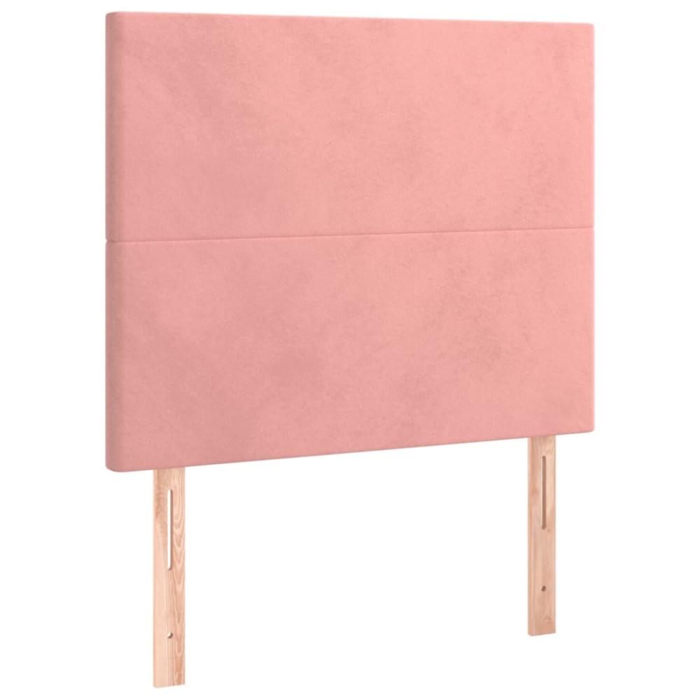 Produktbild för Ramsäng med madrass rosa 90x190 cm sammet