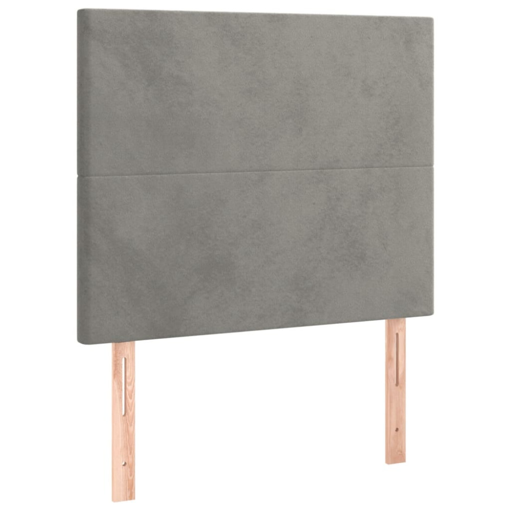Produktbild för Ramsäng med madrass ljusgrå 90x200 cm sammet
