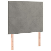 Produktbild för Ramsäng med madrass ljusgrå 90x200 cm sammet