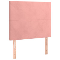 Produktbild för Ramsäng med madrass rosa 90x200 cm sammet