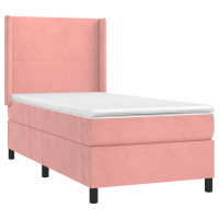 Produktbild för Ramsäng med madrass rosa 100x200 cm sammet