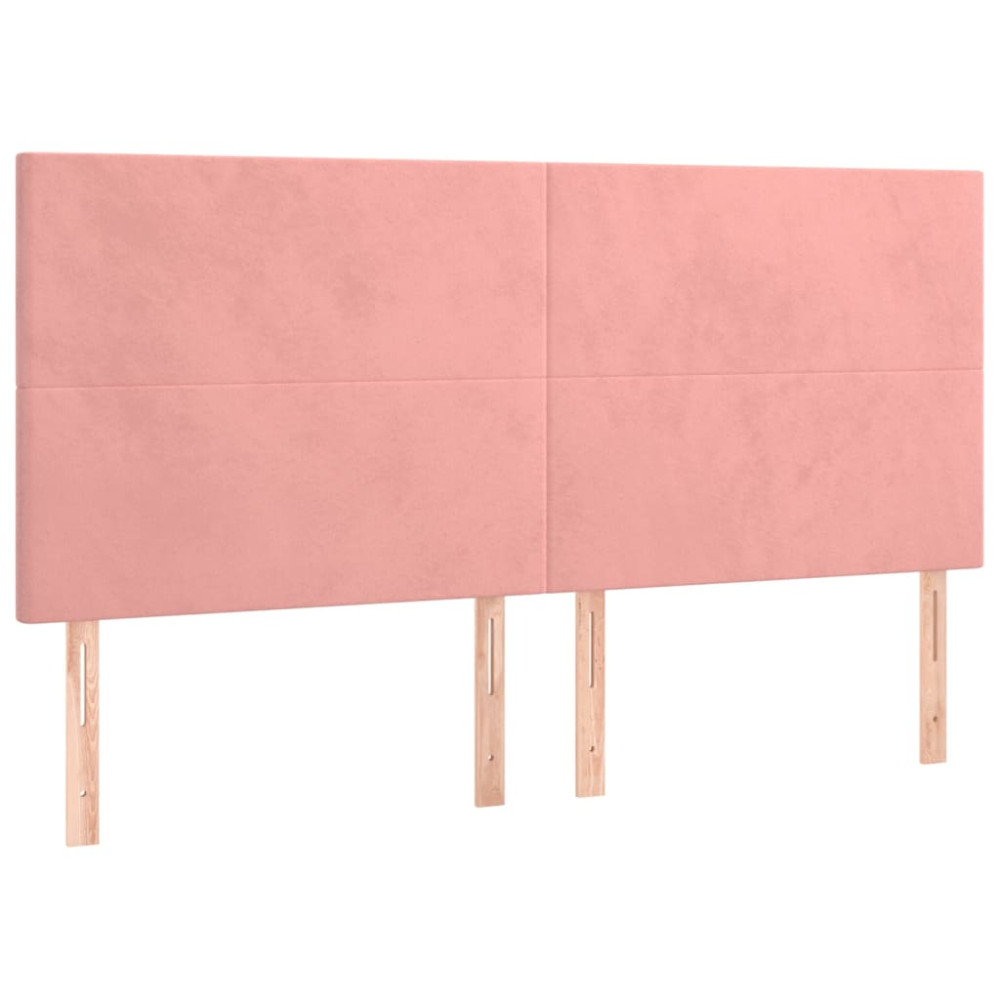 Produktbild för Ramsäng med madrass rosa 160x200 cm sammet