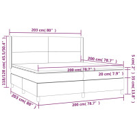 Produktbild för Ramsäng med madrass mörkgrå 200x200 cm sammet