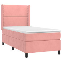 Produktbild för Ramsäng med madrass rosa 80x200 cm sammet