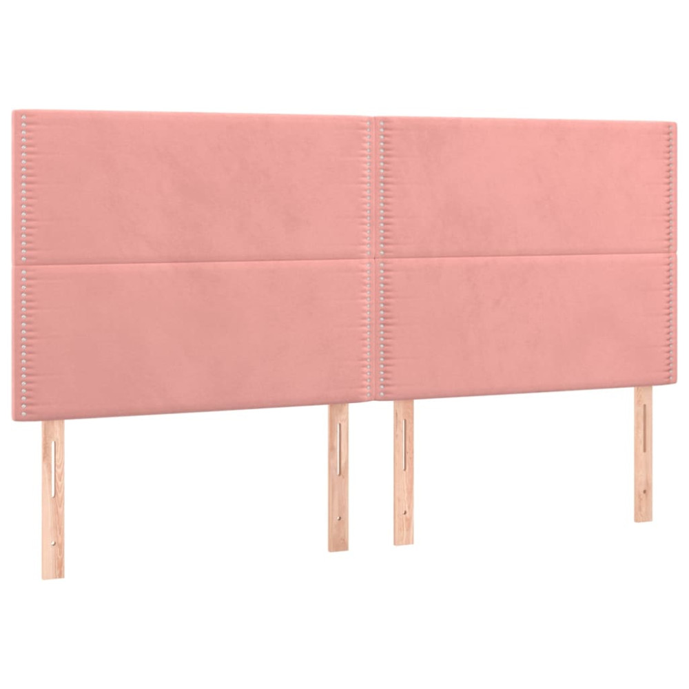 Produktbild för Ramsäng med madrass rosa 80x200 cm sammet