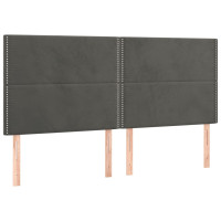 Produktbild för Ramsäng med madrass mörkgrå 160x200 cm sammet