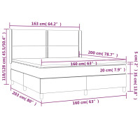 Produktbild för Ramsäng med madrass mörkgrå 160x200 cm sammet