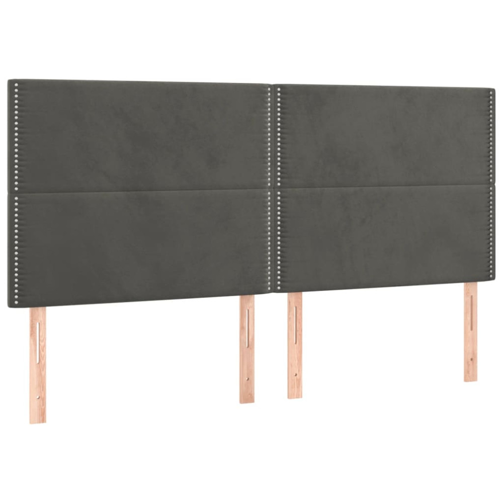 Produktbild för Ramsäng med madrass mörkgrå 180x200 cm sammet