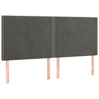 Produktbild för Ramsäng med madrass mörkgrå 180x200 cm sammet