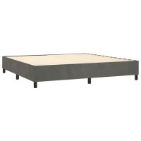 Produktbild för Ramsäng med madrass mörkgrå 200x200 cm sammet