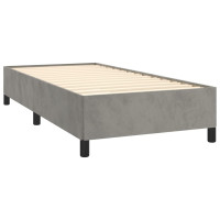 Produktbild för Ramsäng med madrass ljusgrå 80x200 cm sammet