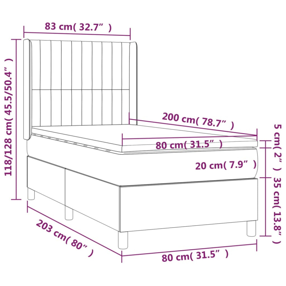 Produktbild för Ramsäng med madrass rosa 80x200 cm sammet