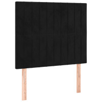 Miniatyr av produktbild för Ramsäng med madrass svart 90x200 cm sammet