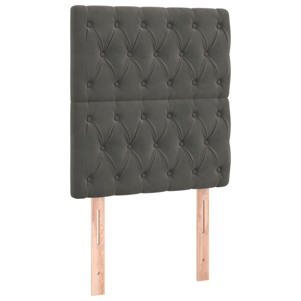 Produktbild för Ramsäng med madrass mörkgrå 80x200 cm sammet
