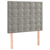 Produktbild för Ramsäng med madrass ljusgrå 80x200 cm sammet