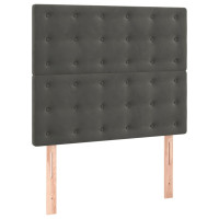Produktbild för Ramsäng med madrass mörkgrå 90x190 cm sammet