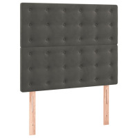 Produktbild för Ramsäng med madrass mörkgrå 100x200 cm sammet