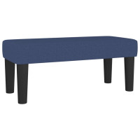 Produktbild för Ramsäng med madrass blå 90x200 cm tyg