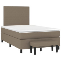 Produktbild för Ramsäng med madrass taupe 120x200 cm tyg