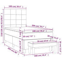 Produktbild för Ramsäng med madrass gräddvit 100x200 cm tyg