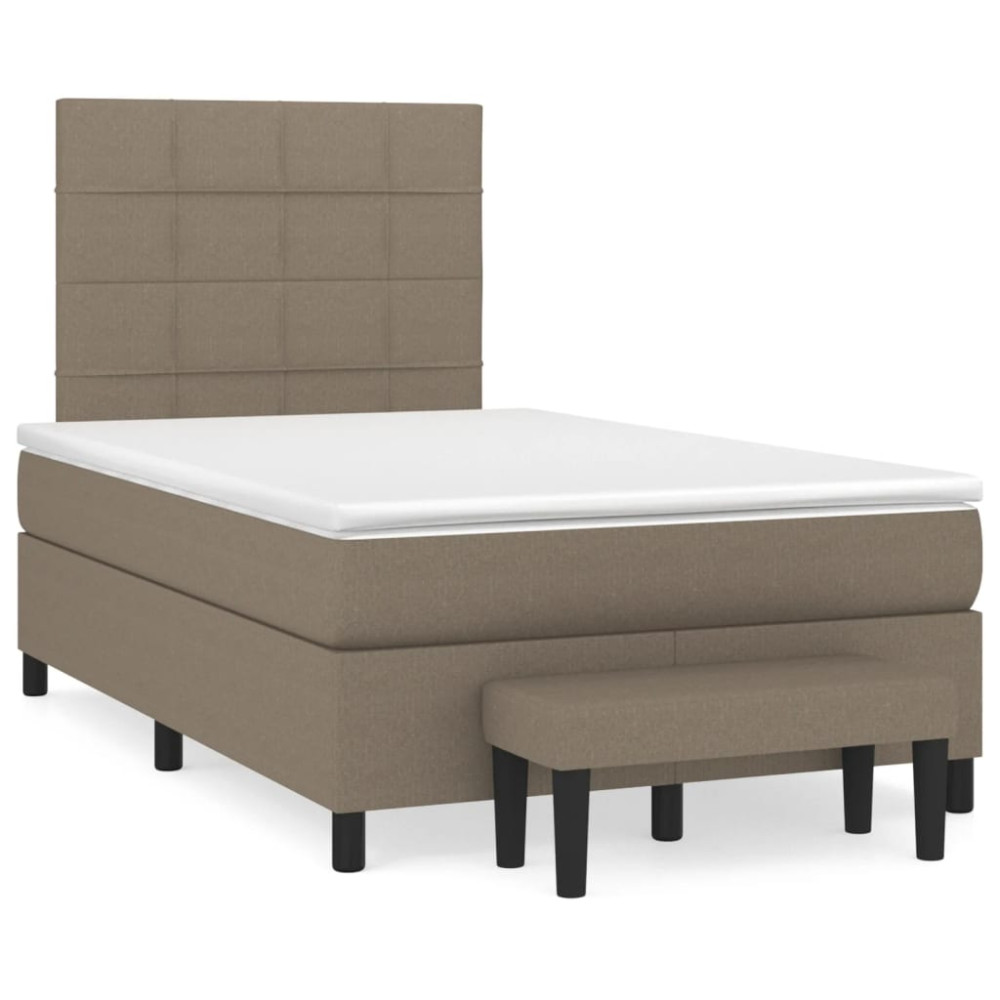 Produktbild för Ramsäng med madrass taupe 120x200 cm tyg