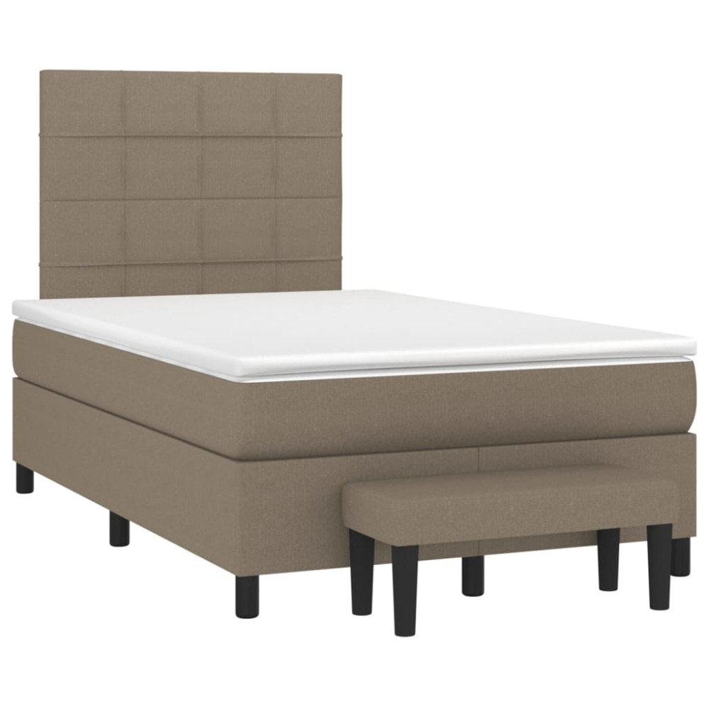 Produktbild för Ramsäng med madrass taupe 120x200 cm tyg