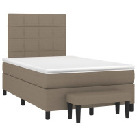 Produktbild för Ramsäng med madrass taupe 120x200 cm tyg