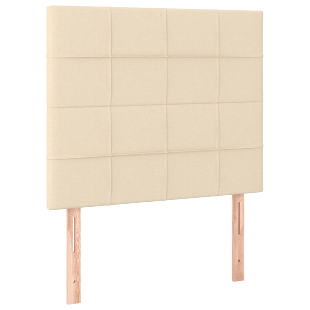 Produktbild för Ramsäng med madrass gräddvit 120x200 cm tyg