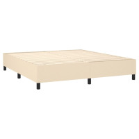 Produktbild för Ramsäng med madrass gräddvit 180x200 cm tyg