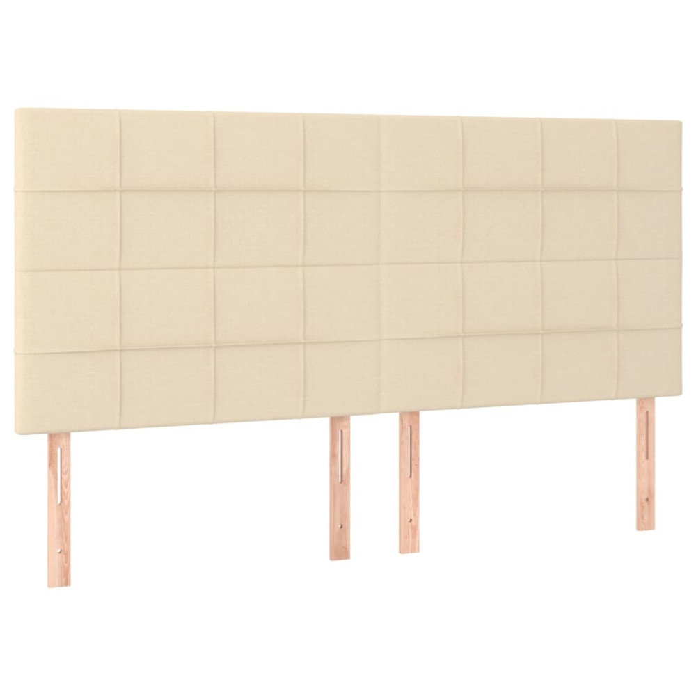 Produktbild för Ramsäng med madrass gräddvit 180x200 cm tyg