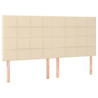 Produktbild för Ramsäng med madrass gräddvit 180x200 cm tyg