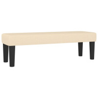 Produktbild för Ramsäng med madrass gräddvit 180x200 cm tyg