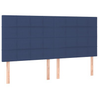 Produktbild för Ramsäng med madrass blå 200x200 cm tyg