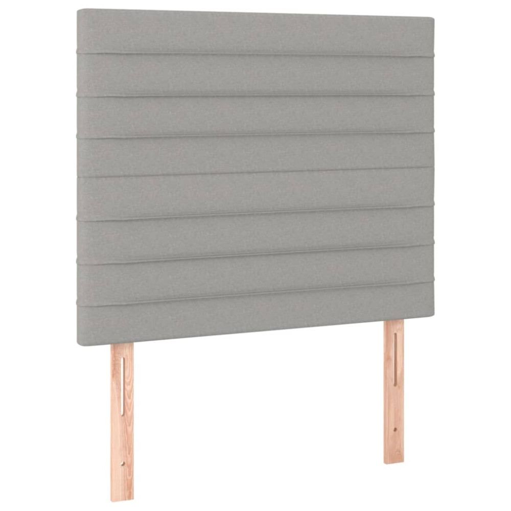 Produktbild för Ramsäng med madrass ljusgrå 90x190 cm tyg
