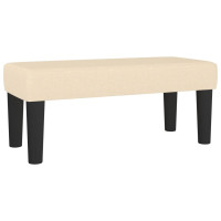 Produktbild för Ramsäng med madrass gräddvit 90x190 cm tyg