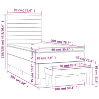Produktbild för Ramsäng med madrass mörkgrå 90x200 cm tyg