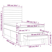 Produktbild för Ramsäng med madrass svart 100x200 cm tyg