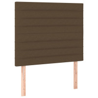 Produktbild för Ramsäng med madrass mörkbrun 120x200 cm tyg