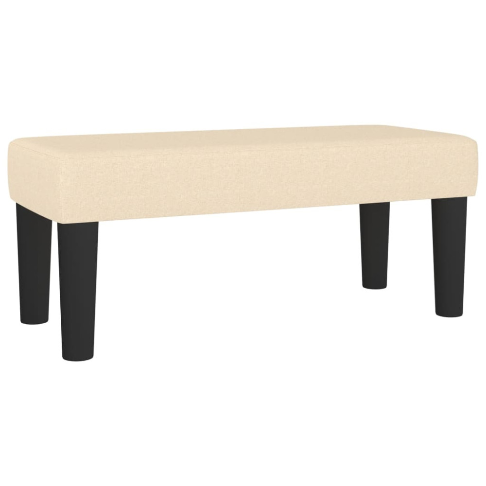 Produktbild för Ramsäng med madrass gräddvit 120x200 cm tyg