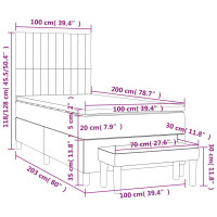 Produktbild för Ramsäng med madrass svart 100x200 cm tyg